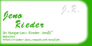 jeno rieder business card